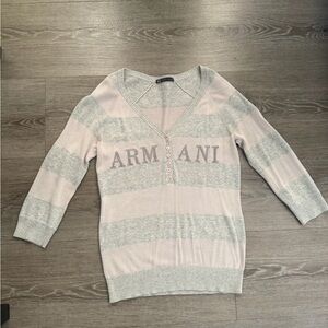 Armani Exchange Women's V-Neck Sweater - Gray, Small
